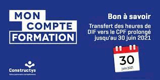 CPF. Transférez vos droits DIF avant le 30 juin 2021 !